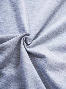 SHEIN 小女童拼接網眼刺繡袖T恤洋裝 - 灰色 - 查看 3