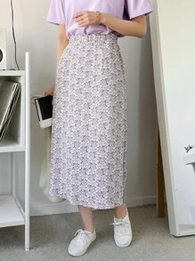 DAZY Tee & Ditsy Floral Skirt - Lilac Purple - View 8