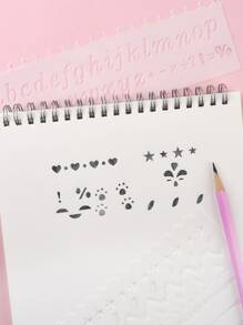 8pcs Hollow Drawing Template - White - View 2