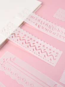 8pcs Hollow Drawing Template - White - View 3