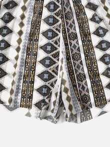 Geo Graphic Halter Shorts Bikini - Multicolor - View 4