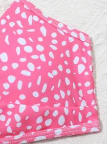 SHEIN Tween Girl Dalmatian Bikini Set Summer Beach - Pink - View 3