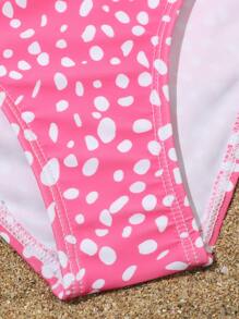 SHEIN Tween Girl Dalmatian Bikini Set Summer Beach - Pink - View 4