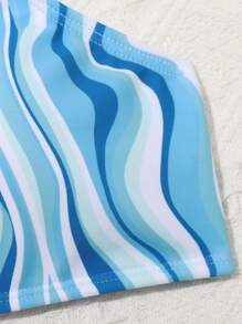 Teen Girls Allover Print Bikini Set Summer Beach - Blue - View 3