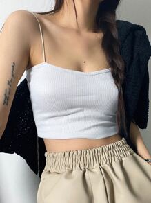 Dazy-Less 女士细肩带派对/正式夏季背心性感女式上衣短款女式上衣 - 白色 - 查看 2