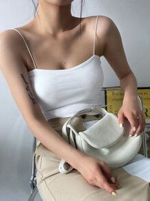 Dazy-Less 女士细肩带派对/正式夏季背心性感女式上衣短款女式上衣 - 白色 - 查看 5