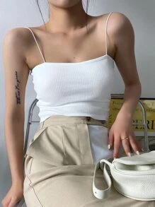 Dazy-Less 女士细肩带派对/正式夏季背心性感女式上衣短款女式上衣 - 白色 - 查看 7