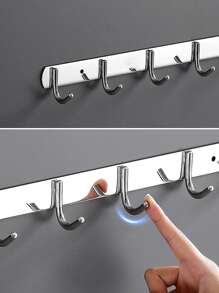 1pc Stainless Steel Row Hook - Silver - View 3