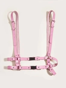 1入組女士環鏈龐克背帶腰帶適用於裝飾用品 - 粉色 - 查看 2