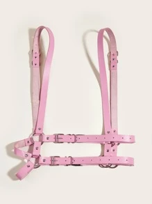 1入組女士環鏈龐克背帶腰帶適用於裝飾用品 - 粉色 - 查看 3