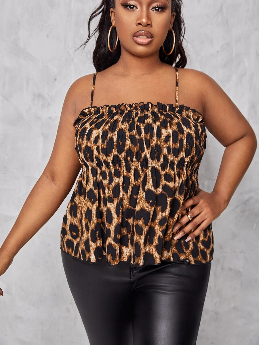 Maweii Áo hai dây Plus Size viền lá sen Báo Giải trí - Nhiều màu - Xem 1