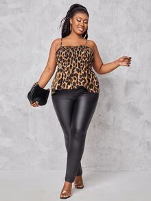 Maweii Áo hai dây Plus Size viền lá sen Báo Giải trí - Nhiều màu - Xem 4