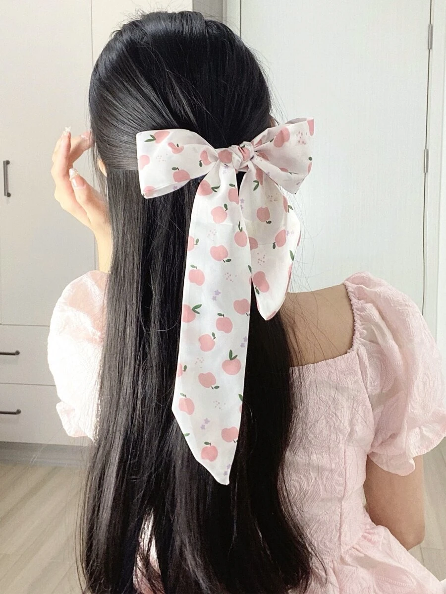 水果印花髮帶 - 白色 - 查看 1