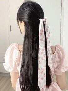 水果印花髮帶 - 白色 - 查看 2