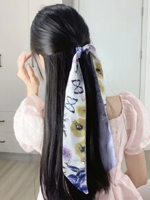 Dây buộc tóc in hoa - Nhiều màu - Xem 3