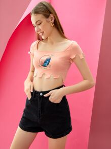Tyshay T. Áo thun nữ Đồ họa Slogan Giải trí - Màu Hồng  San hô - Xem 5