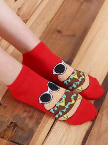 5pairs Cartoon Food Print Fashion Ankle Socks