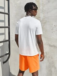 Manfinity Bộ hai mảnh Nam Dây kéo Túi Đồ họa Lá thư Giải trí - Nhiều màu - Xem 2