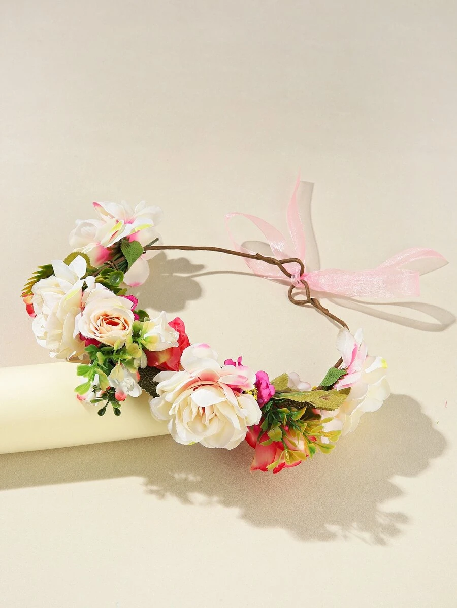 Flower Decor Hair Band - Multicolor - View 1