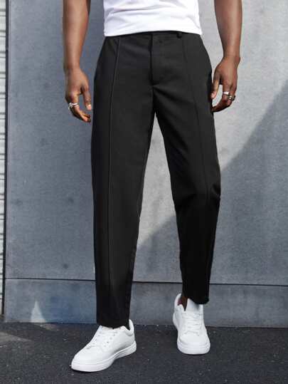 SHEIN Men Solid Seam Detail Pants