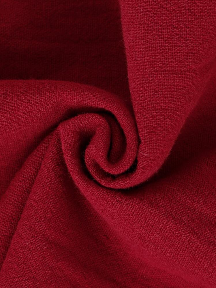 SHEIN Mono con volantes y aplicaciones florales con escote en la espalda para bebé niña con diadema - Burdeos - Añade 5