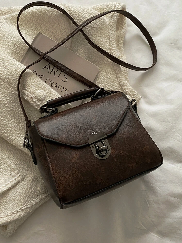 Lightweight,Business Casual Mini Metal Lock Flap Square Bag For Teen Girls Women College Students,Rookies & White-collar Workers Perfect for Office,College,Work ,Business,Commute,Outdoors, Travel, Outings