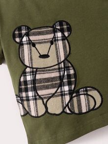 Bộ đồ Em bé Nghề thêu Hoạt hình Sọc ca rô Giải trí - Nhiều màu - Xem 7