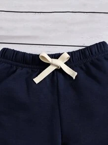 SHEIN 嬰兒恐龍印花上衣和前繫帶短褲 - 彩色 - 查看 3