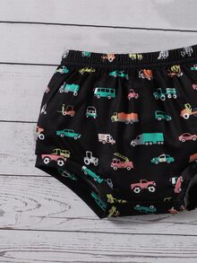 SHEIN 嬰兒字母和車圖案連帽上衣和短褲 - 彩色 - 查看 4