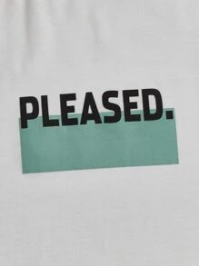 SHEIN 男士字母圖案T恤和短褲休閒服套裝 - 彩色 - 查看 4