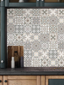 10 miếng gạch hoa văn nhà bếp chống thấm dầu - Nhiều màu - Xem 2