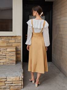 Mulvari 素色背帶裙帶荷葉邊襯衫 - 彩色 - 查看 2