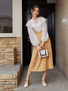 Mulvari 素色背帶裙帶荷葉邊襯衫 - 彩色 - 查看 6