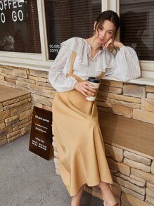 Mulvari 素色背帶裙帶荷葉邊襯衫 - 彩色 - 查看 7