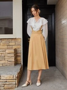 Mulvari 素色背帶裙帶荷葉邊襯衫 - 彩色 - 查看 8