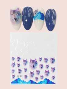 1張狼樣式美甲貼紙 - 彩色 - 查看 1