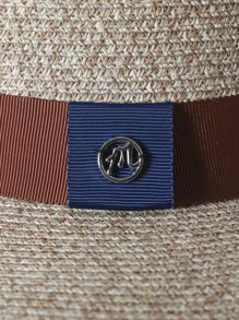 LEAJOURNO. Boho One Unisex Outdoor Beach Sun Hat For Sun Protection With British-Influenced Flat Top And Thin Braided Grass Material,Ideal For Spring And Summer Outings - Khaki - View 7