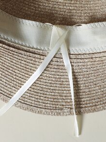 LEAJOURNO. Boho One Unisex Outdoor Beach Sun Hat For Sun Protection With British-Influenced Flat Top And Thin Braided Grass Material,Ideal For Spring And Summer Outings - Khaki - View 8