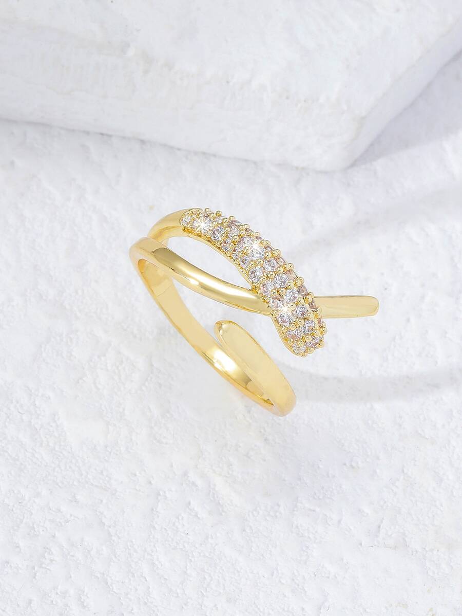 Vòng cửa tay áo Khối Zirconia  Trang trí - Vàng - Xem 1