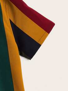 SHEIN Boys Single Breasted Placket Colourblock Shirt - Multicolor - View 3