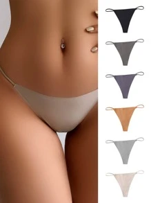 6 paquetes Bragas sexy sin costuras de color liso - Multicolor - Ver 7