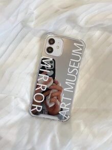 Letter Graphic Mirror Phone Case - Multicolor - View 1