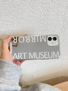 Letter Graphic Mirror Phone Case - Multicolor - View 2