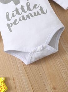 男嬰字母和大象印花連體衣和運動褲附帽子 - 彩色 - 查看 6