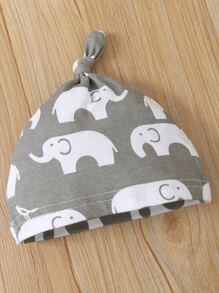 男嬰字母和大象印花連體衣和運動褲附帽子 - 彩色 - 查看 7