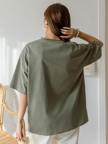 DAZY 贴袋落肩 T 恤 夏季