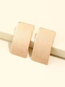 極簡風格幾何耳環 - 金黃色 - 查看 2