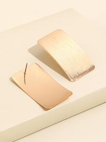 極簡風格幾何耳環 - 金黃色 - 查看 3