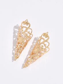 2入組鏤空戒指 - 金黃色 - 查看 3