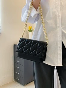 Women's Shoulder Bag, Chain Bag, Small Square Bag, Quilted Thread Bag, Lightweight Mini Bag, Suitable For Commuting, Leisure, Daily Collocation, Dating, Work, Students - View 4